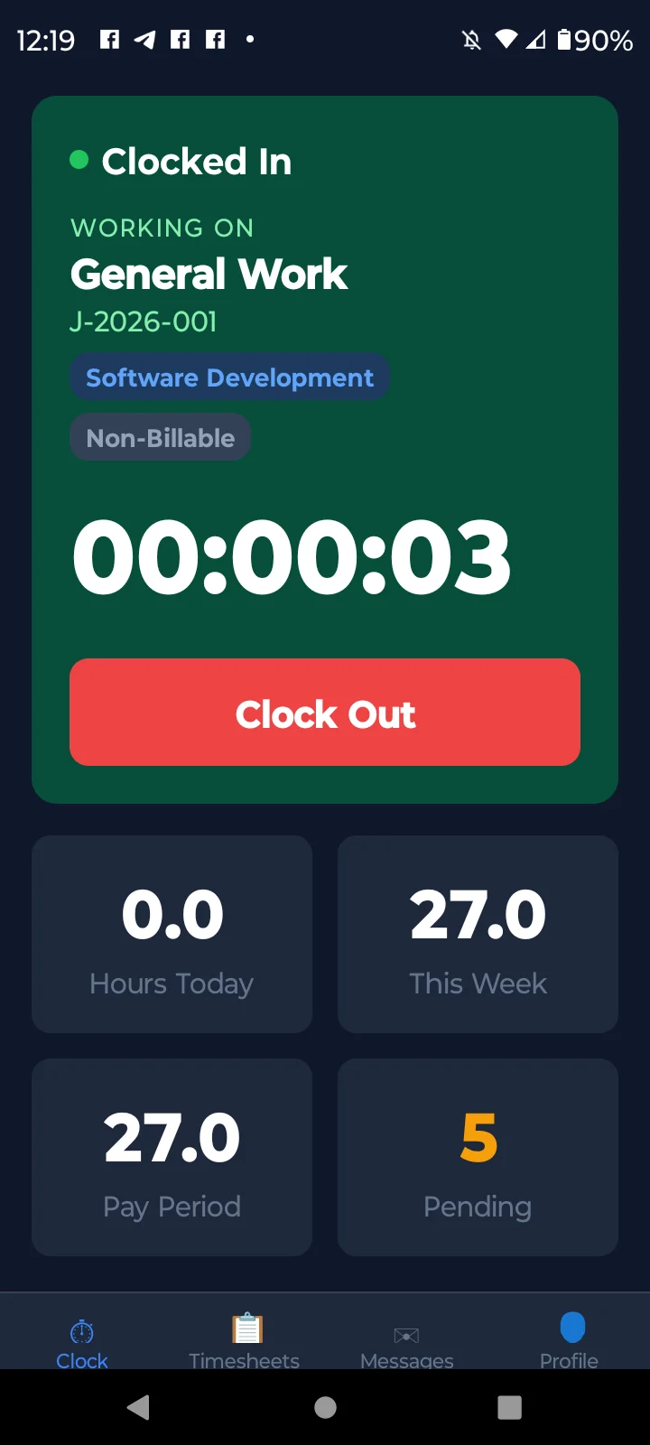Bizy Clock Mobile Clock In